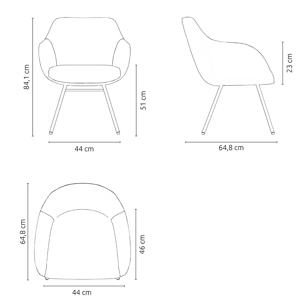 Rome 4-leg Dimensions