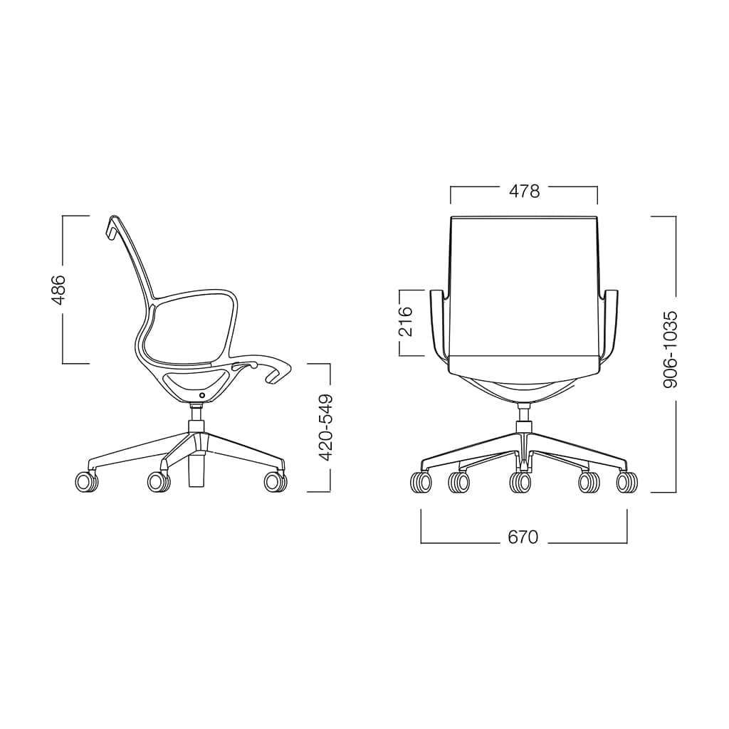 M1 taskchair, frame black, mesh black