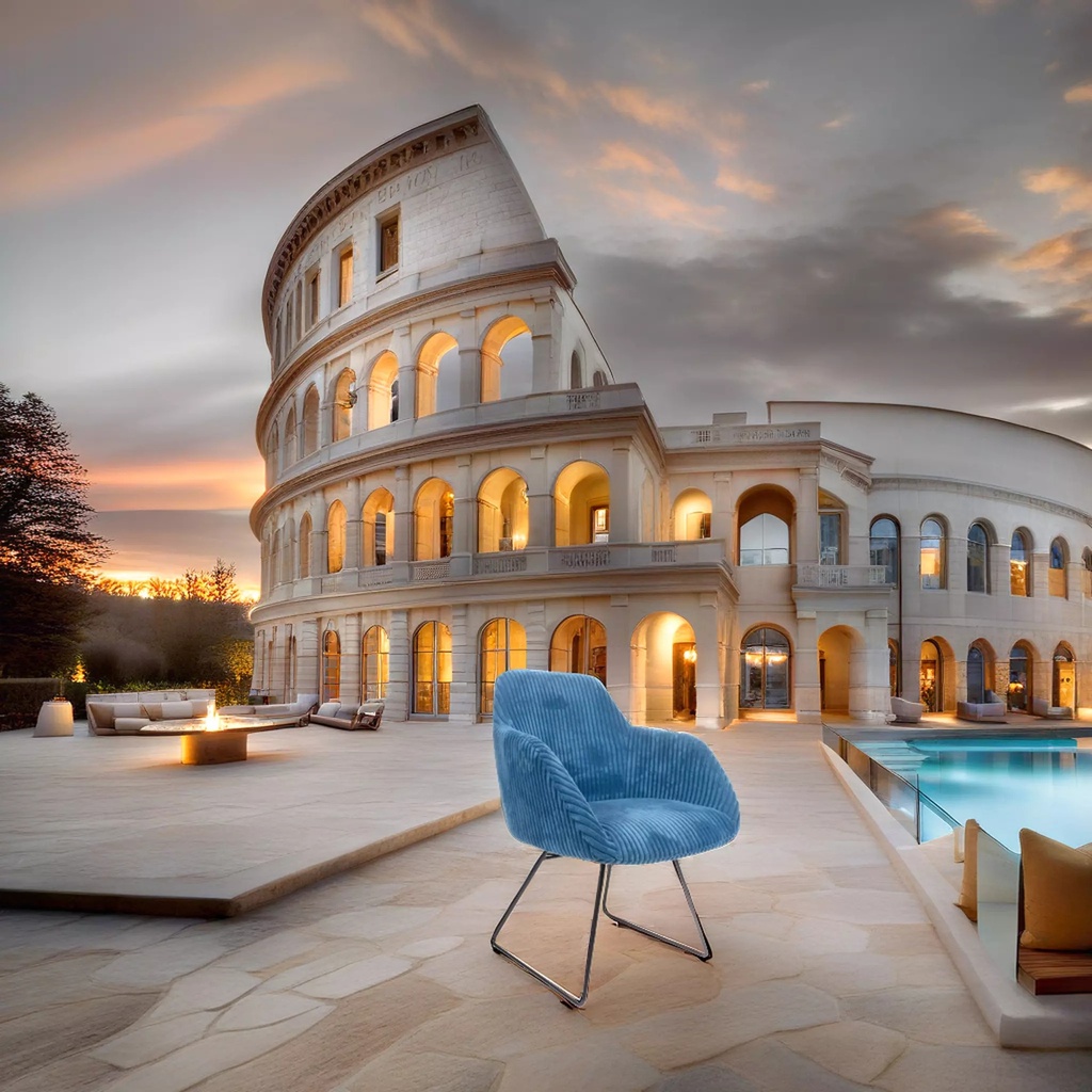 Rome 4-leg chair blue