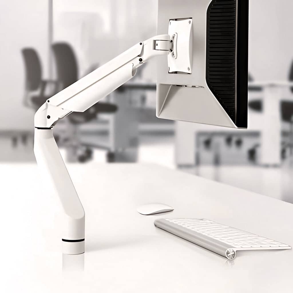 Zoomflex single monitor arm white, m12, 2-10kg, quick release