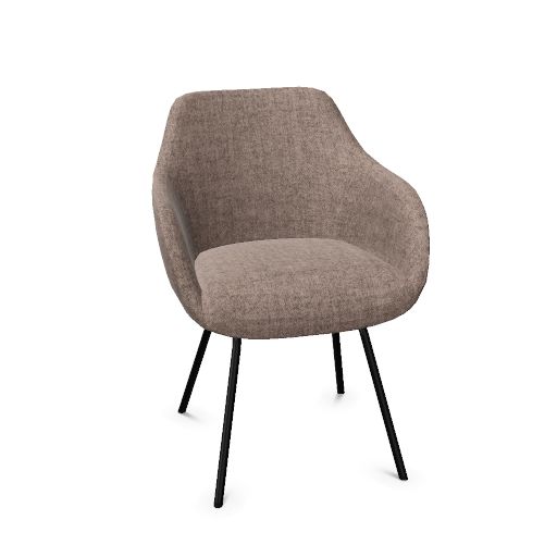 Rome Chair 4-Leg (Range: 4 - Harmony | Colour: 100 | Priceclass: Fabric range 1 | Frame colour: Black)