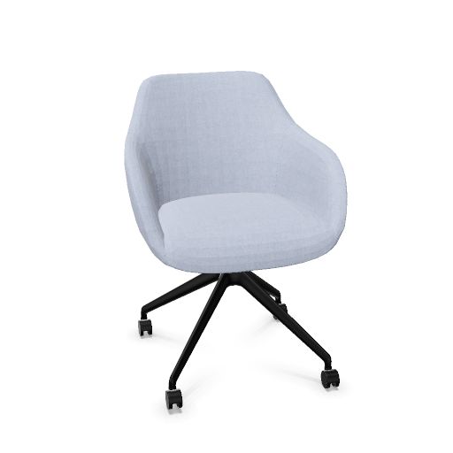 Rome Chair Swivel wheels (Range: 4 - Harmony | Colour: 600 | Priceclass: Fabric range 1 | Frame colour: Black)