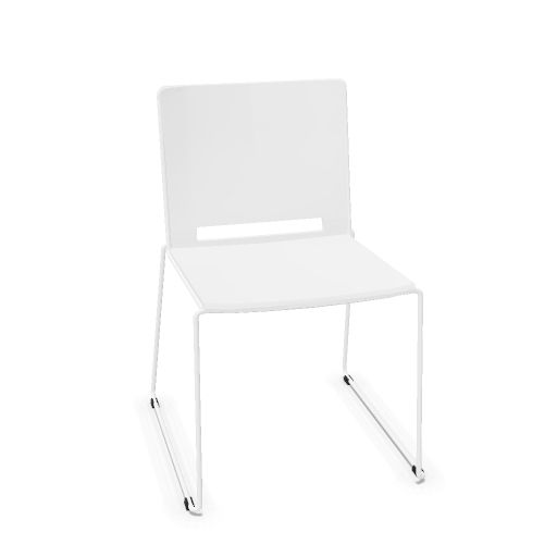 Zitten Pep! Sled chair (Lacquer : White (4) | Plastic color: 5 White | Upholstery : None)