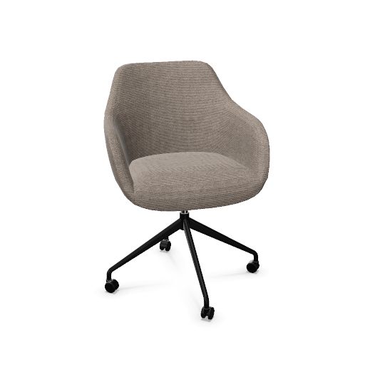 Rome Chair Swivel wheels (Range: 9 - Rhapsody | Colour: 100 | Priceclass: Fabric range 1 | Frame colour: Black)