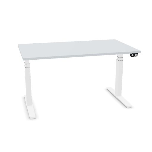 Matrix Pro 140x80cm (single desk) (Top color: A - Grey | Leg Colour: 4 - White)