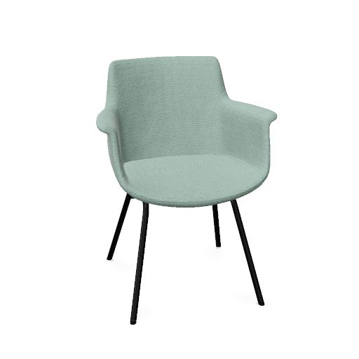 York Chair 4-Leg (Range: 9 - Rhapsody | Colour: 600 | Priceclass: Fabric range 1 | Frame colour: Black)