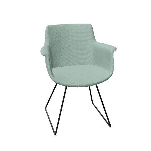 York Chair Sledbase (Range: 9 - Rhapsody | Colour: 600 | Priceclass: Fabric range 1 | Frame colour: Black)
