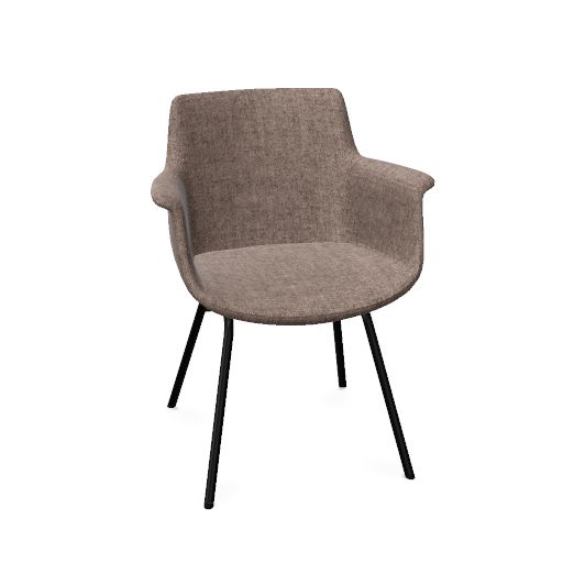 York Chair 4-Leg (Range: 4 - Harmony | Colour: 100 | Priceclass: Fabric range 1 | Frame colour: Black)