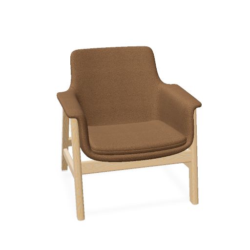 To Be Armchair (Fabric / Leather Type: Class A | Fabric / Leather Collection: Camira - Xtreme | Fabric / Leather Color: YS091 Nougat | Base Surface Finish: Ash Wood Finishes | Base Color: Natural | Dimension: W/H/D (mm): 760 / 780 / 720 | Seat Dimension: SW/SD/AH (mm): 410 / 470 / 570 | Country: Metric)
