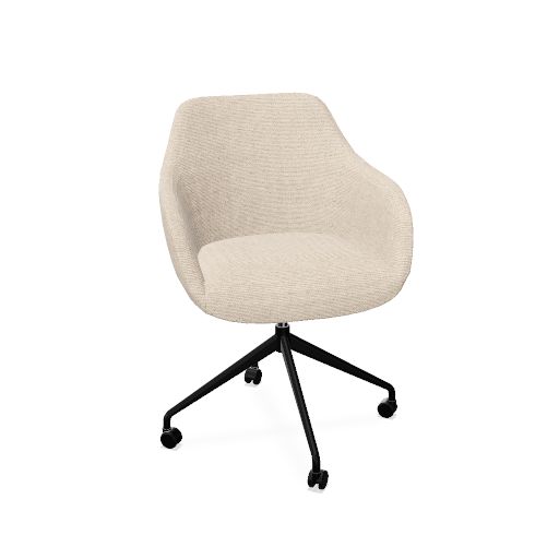 Rome Chair Swivel wheels (Range: 9 - Rhapsody | Colour: 901 | Priceclass: Fabric range 1 | Frame colour: Black)