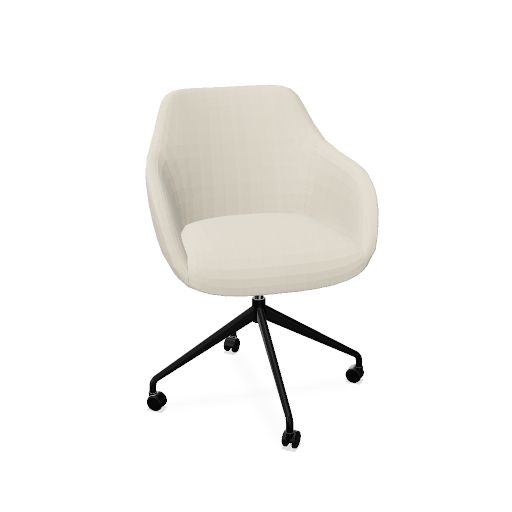 Rome Chair Swivel wheels (Range: 12 - Era | Colour: 01 CSE01 Futurist | Priceclass: Fabric range 4 | Frame colour: Black)