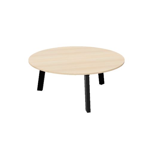 Hybrid table round 180cm (Worktop Colour: Bleached oak | Leg Colour: Zwart (RAL 9005))