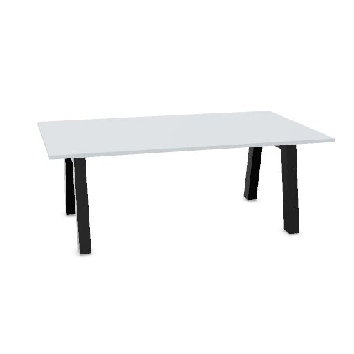 Hybrid table low 200cm (Worktop Width: 120 cm | Worktop Colour: Grey | Leg Colour: Zwart (RAL 9005))