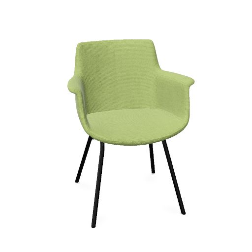 York Chair 4-Leg (Range: 9 - Rhapsody | Colour: 501 | Priceclass: Fabric range 1 | Frame colour: Black)