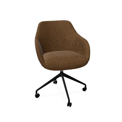Rome Chair Swivel wheels (Range: 78 - Mistral | Colour: 402 | Priceclass: Fabric range 1 | Frame colour: Black)