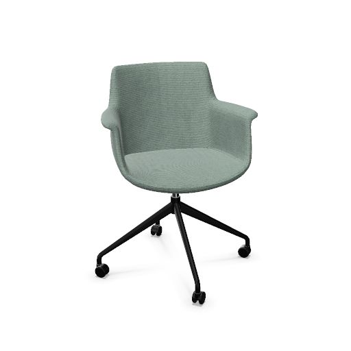 York Chair Swivel-wheels (Range: 9 - Rhapsody | Colour: 601 | Priceclass: Fabric range 1 | Frame colour: Black)