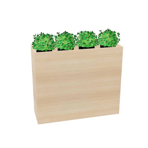 Plantenbak vrijstaand 120 x 40 (Planten weergeven: Ja | Kleur: Gebleekt eiken)