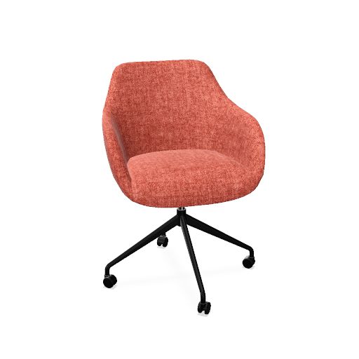 Rome Chair Swivel wheels (Range: 4 - Harmony | Colour: 300 | Priceclass: Fabric range 1 | Frame colour: Black)