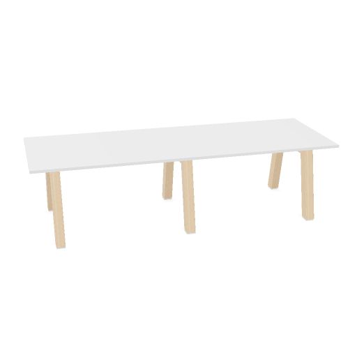 Hybrid tafel Laag 280cm (Werkblad breedte: 100 cm | Werkblad kleur: Wit | Pootkleur : Hollands Essen)