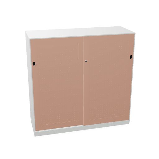 2-Store Acoustic 120 x 117 (Cabinet Color: light grey | Material Doors: Powder Coated | Powder Coated Color: Sable pink)