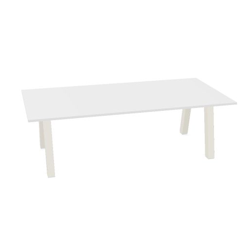 Hybrid tafel Laag 240cm (Werkblad breedte: 120 cm | Werkblad kleur: Wit | Pootkleur : Wit (RAL 9010))