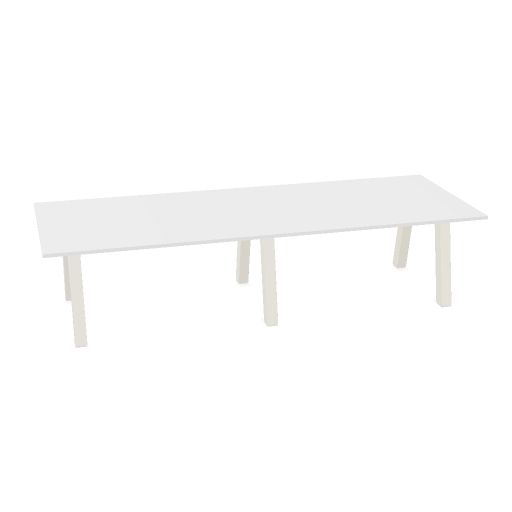 Hybrid tafel Laag 320cm (Werkblad breedte: 120 cm | Werkblad kleur: Wit | Pootkleur : Wit (RAL 9010))