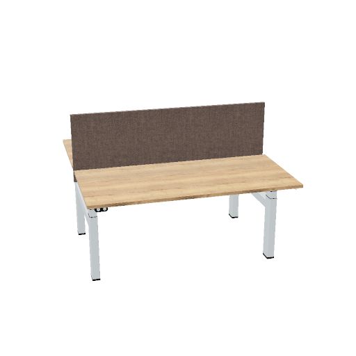 160x75cm + 160x75cm (duo bureau) (Bladdecor: DF - Natural Halifax Oak | Pootkleur : Zilver)