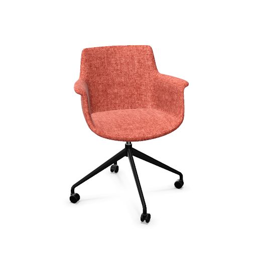 York Chair Swivel-wheels (Range: 4 - Harmony | Colour: 300 | Priceclass: Fabric range 1 | Frame colour: Black)