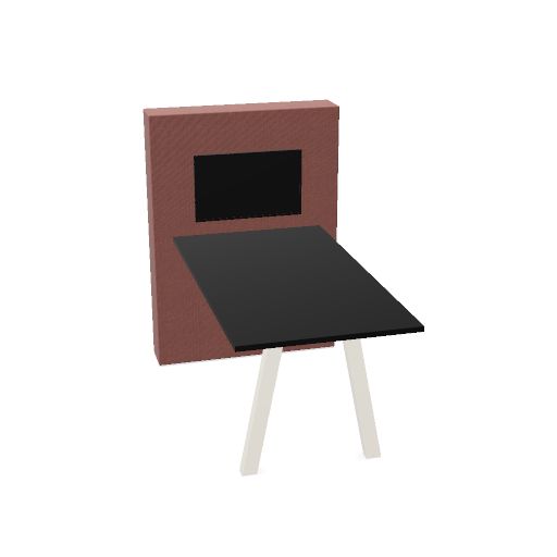 Screenshare Table (Leg Colour: Wit (RAL 9010) | Decor Colour: Zwart | Manufacturer: Markant | Range: Rhapsody | Material Colour: 200 | Priceclass: Stofgroep 1)
