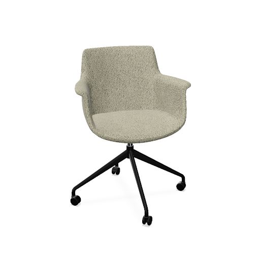 York Chair Swivel-wheels (Range: 78 - Mistral | Colour: 504 | Priceclass: Fabric range 1 | Frame colour: Black)