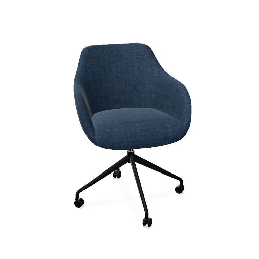 Rome Chair Swivel wheels (Range: 4 - Harmony | Colour: 602 | Priceclass: Fabric range 1 | Frame colour: Black)