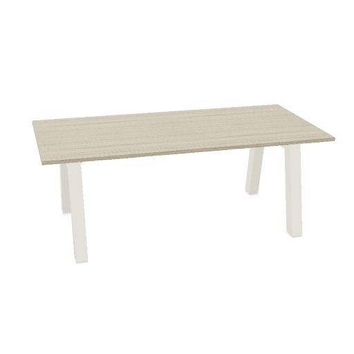 Hybrid tafel Laag 200cm (Werkblad breedte: 100 cm | Werkblad kleur: driftwood | Pootkleur : Wit (RAL 9010))