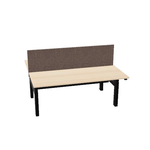 180x75cm + 180x75cm (duo bureau) (Bladdecor: Gebleekt eiken | Pootkleur : Zwart)