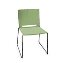Zitten Pep! Sled chair (Lacquer : Chrome (2) | Plastic color: 2 Green | Upholstery : None)