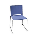 Zitten Pep! Sled chair (Lacquer : Chrome (2) | Plastic color: 3 Blue | Upholstery : None)