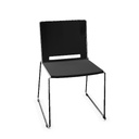 Zitten Pep! Sled chair (Lacquer : Chrome (2) | Plastic color: 0 Black | Upholstery : None)