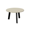 Hybrid tafel rond 120cm (Werkblad kleur: driftwood | Pootkleur : Zwart (RAL 9005))