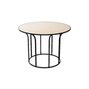 Cara Ø100x35h Occasional Table (Table Top Size: Round  Ø60 x 45h | Table Top Material: 20mm Marble | Table Top Color: Oriental Beige | Base Color: Black RAL 9005 | Dimension: W/H/D (mm): 600 / 450 / 620 | Country: Metric)