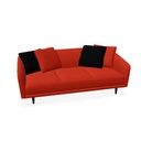 Triple 200 Sofa (Fabric / Leather Type: Class A | Fabric / Leather Collection: Camira - Xtreme | Fabric / Leather Color: YS076 Lobster | 1st Pillow Fabric / Leather Class: Class A | 1st Pillow Fabric / Leather Collection: Xtreme - Camira | 1st Pillow Fabric / Leather Color: YS009 Havana | 2nd Pillow Fabric / Leather Class: Class A | 2nd Pillow Fabric / Leather Collection: Xtreme - Camira | 2nd Pillow Fabric / Leather Color: YS076 Lobster | 3rd Pillow Fabric / Leather Class: Class A | 3rd Pillow Fabric / Leather Collection: Xtreme - Camira | 3rd Pillow Fabric / Leather Color: YS009 Havana | 4th Pillow Fabric / Leather Class: Class A | 4th Pillow Fabric / Leather Collection: Xtreme - Camira | 4th Pillow Fabric / Leather Color: YS076 Lobster | Base Type: Wood Base | Base Color: Black RAL 9005 | Dimension: W/H/D (mm): 2000 / 690 / 960 | Seat Dimension: SW/SD/AH (mm): 420 / 740 / 550 | Country: Metric)