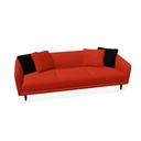 Triple 240 Sofa (Fabric / Leather Type: Class A | Fabric / Leather Collection: Camira - Xtreme | Fabric / Leather Color: YS076 Lobster | 1st Pillow Fabric / Leather Class: Class A | 1st Pillow Fabric / Leather Collection: Xtreme - Camira | 1st Pillow Fabric / Leather Color: YS009 Havana | 2nd Pillow Fabric / Leather Class: Class A | 2nd Pillow Fabric / Leather Collection: Xtreme - Camira | 2nd Pillow Fabric / Leather Color: YS076 Lobster | 3rd Pillow Fabric / Leather Class: Class A | 3rd Pillow Fabric / Leather Collection: Xtreme - Camira | 3rd Pillow Fabric / Leather Color: YS076 Lobster | 4th Pillow Fabric / Leather Class: Class A | 4th Pillow Fabric / Leather Collection: Xtreme - Camira | 4th Pillow Fabric / Leather Color: YS009 Havana | Base Type: Wood Base | Base Color: Black RAL 9005 | Dimension: W/H/D (mm): 2400 / 690 / 960 | Seat Dimension: SW/SD/AH (mm): 420 / 740 / 550 | Country: Metric)