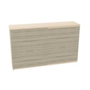 M-store sliding door cabinet 120x160x50c (Color body : Bleached Oak | Color door : Driftwood | Color top : Bleached Oak)