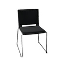 Pep! Slede stoel (Framekleur : Chroom (2) | Kunststof kleur : 0 Zwart | Stoffering : Opdekstoffering zitting en rug | Stofsoort : 29 Advantage Zwart (prijsgroep 1) | Stofkleur : 01 Zwart (AD055))