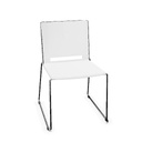 Zitten Pep! Sled chair (Lacquer : Chrome (2) | Plastic color: 5 White | Upholstery : None)