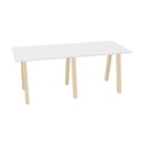 Hybrid tafel Hoog 280cm (Werkblad breedte: 120 cm | Werkblad kleur: Wit | Pootkleur : Hollands Essen)
