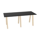 Hybrid tafel Hoog 280cm (Werkblad breedte: 120 cm | Werkblad kleur: Zwart | Pootkleur : Hollands Essen)