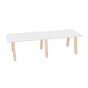 Hybrid tafel Laag 280cm (Werkblad breedte: 100 cm | Werkblad kleur: Wit | Pootkleur : Hollands Essen)