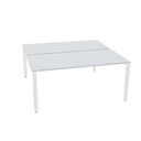 Bench 160x160cm (2WP) (Top color: Grey | Height Adjustability: Height adjustable | Leg Colour: White)
