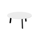 Hybrid tafel rond 180cm (Werkblad kleur: Wit | Pootkleur : Zwart (RAL 9005))