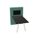 Screenshare Table (Leg Colour: Wit (RAL 9010) | Decor Colour: Zwart | Manufacturer: Markant | Range: Rhapsody | Material Colour: 602 | Priceclass: Stofgroep 1)