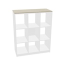 M-Store Open cabinet 9x, 120x99x45 cm (Color body : White | Color top : Driftwood)